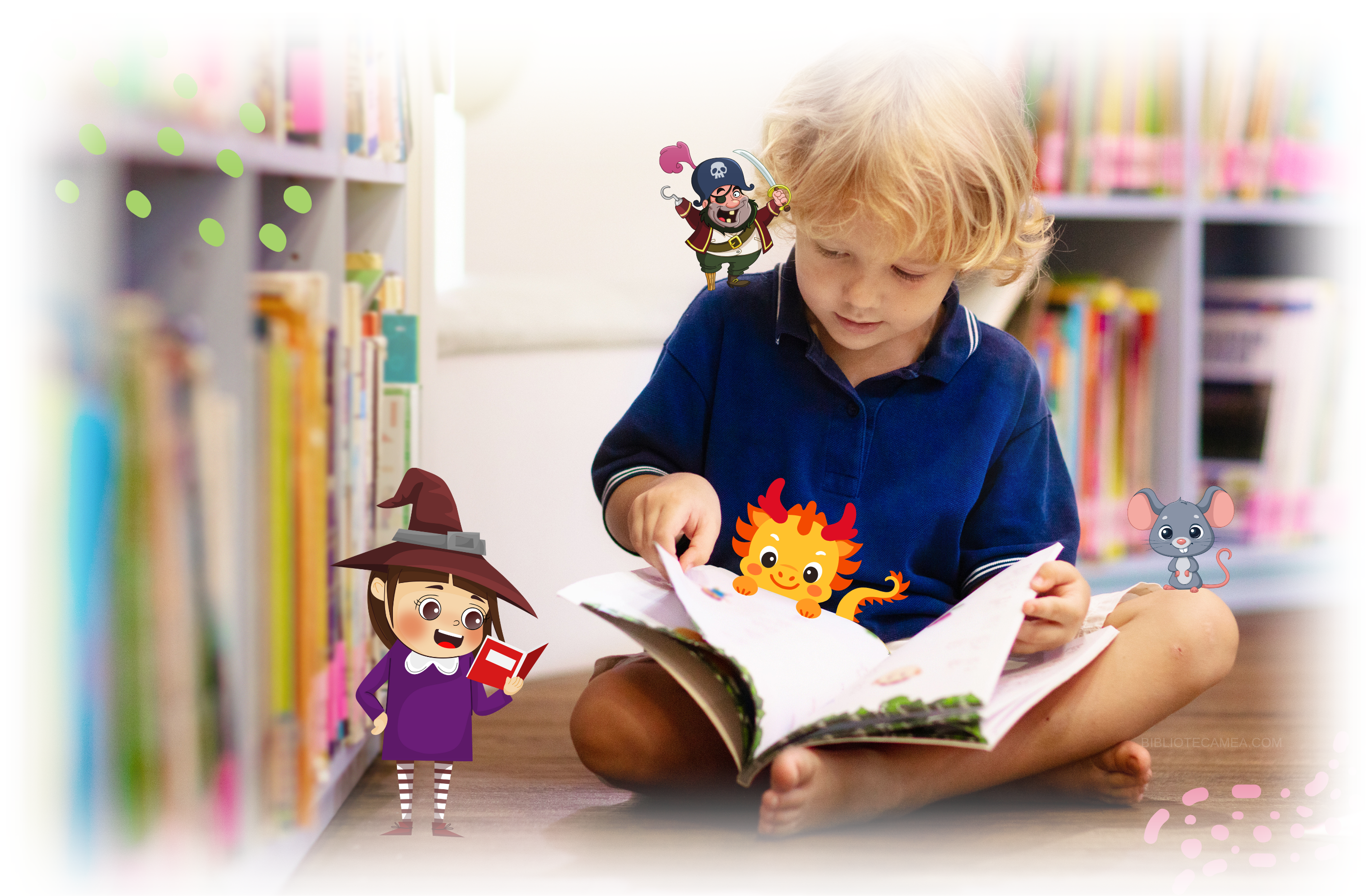 Boy reading a book