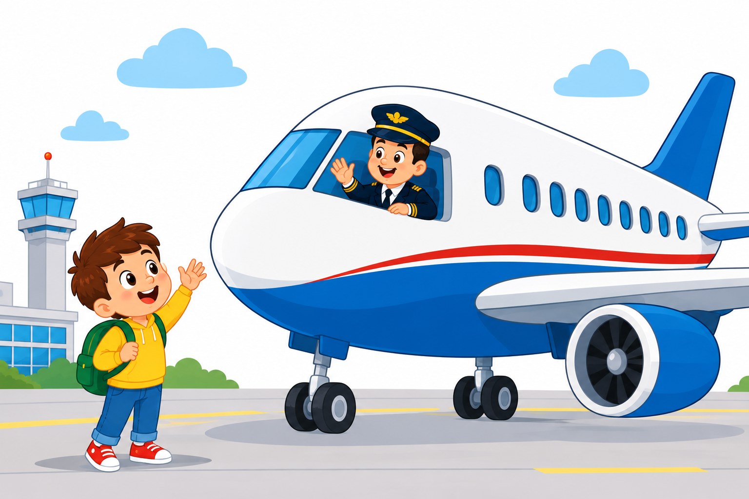 Ilustrație pentru poezia Avion cu motor