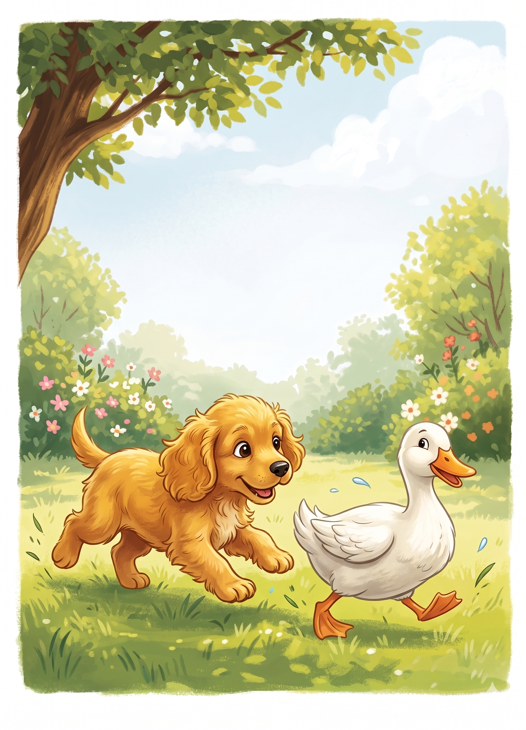 Ilustrație poezia Cățeluș cu părul creț